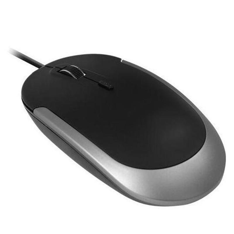 USB-C Optical Quiet Click Mouse for Mac/PC in Black & Aluminum Gray