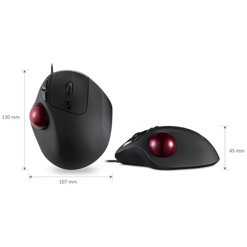 Wired Ergonomic Mouse Trackball Mouse, 7 Button Rollerball Mouse, 2 DPI Level