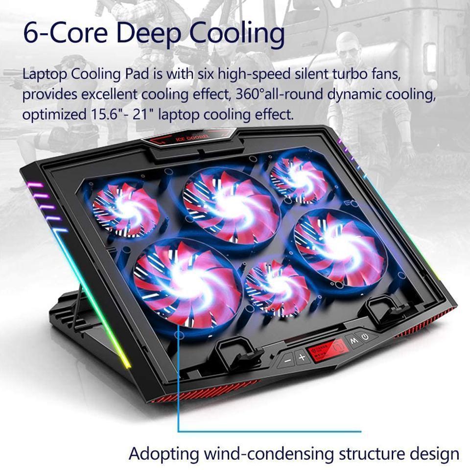 RGB Laptop Cooling Pad for 15.6-21 Inch