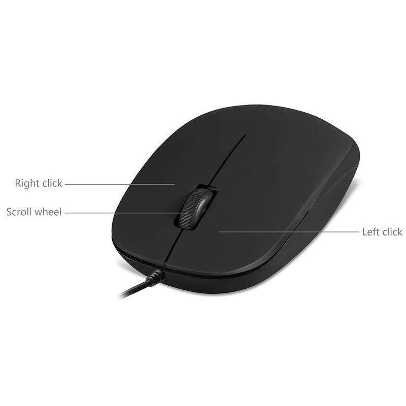 Wired PS2 Optical Mouse, Long Native PS/2 Cable 3 Button Mouse with 800 DPI, Black