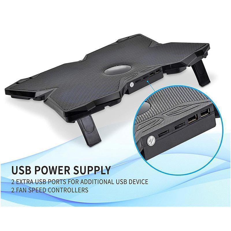 Laptop Cooling Pad – Slim Fan Laptop Stand - 4 Super Silent USB Cooling Fans