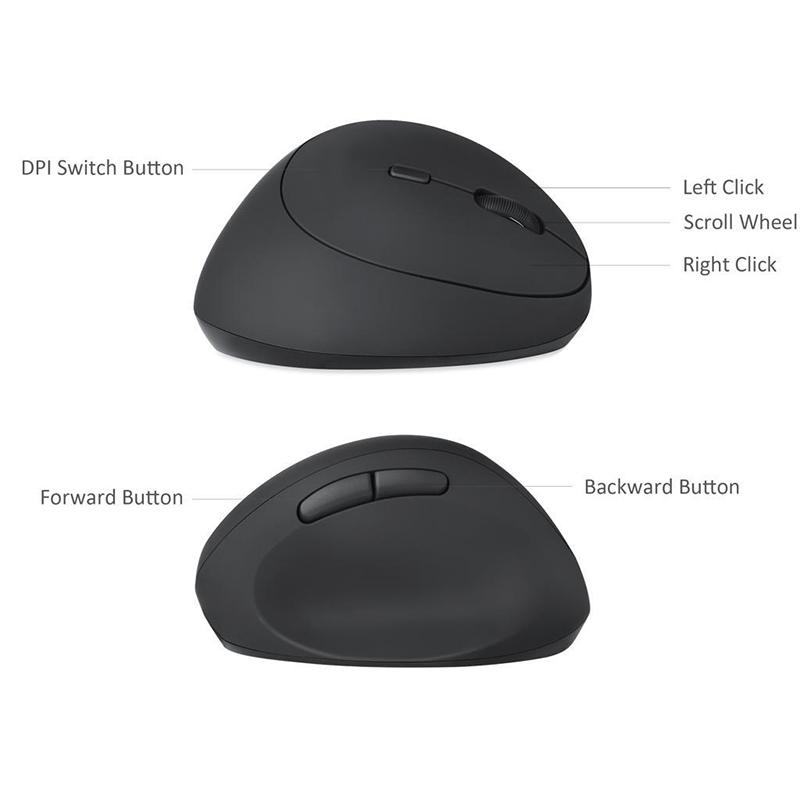 Wireless 2.4GHz Ergonomic Small Vertical Optical Mouse